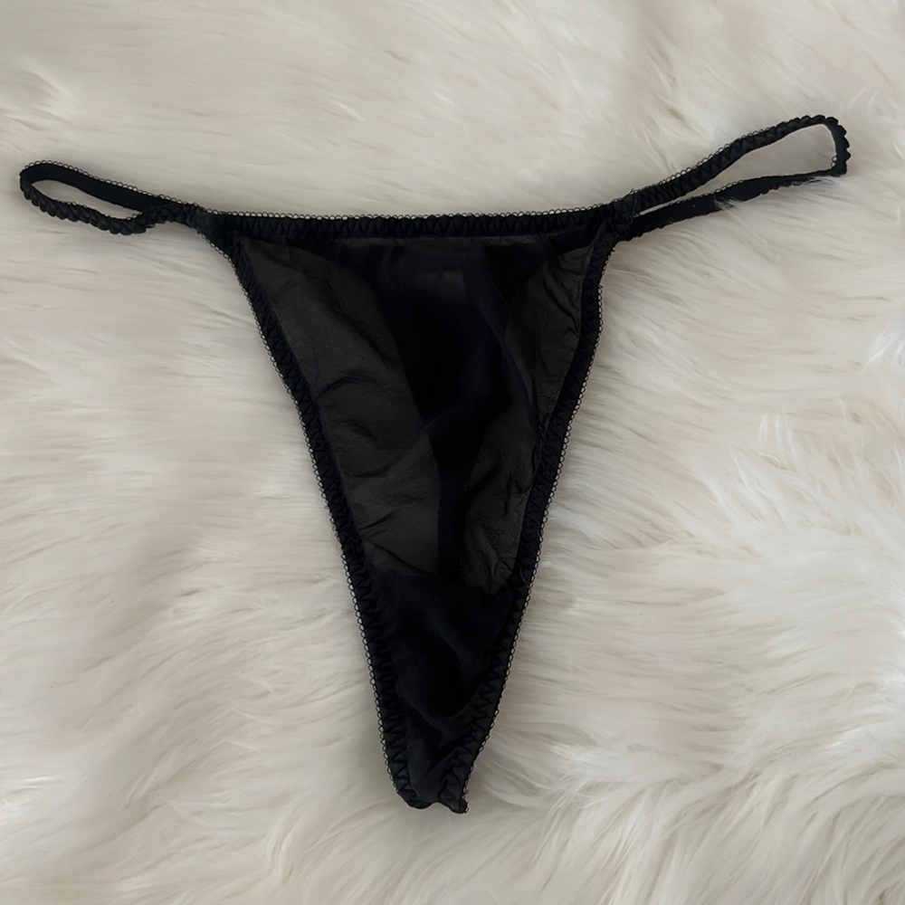 Black Silk Thong